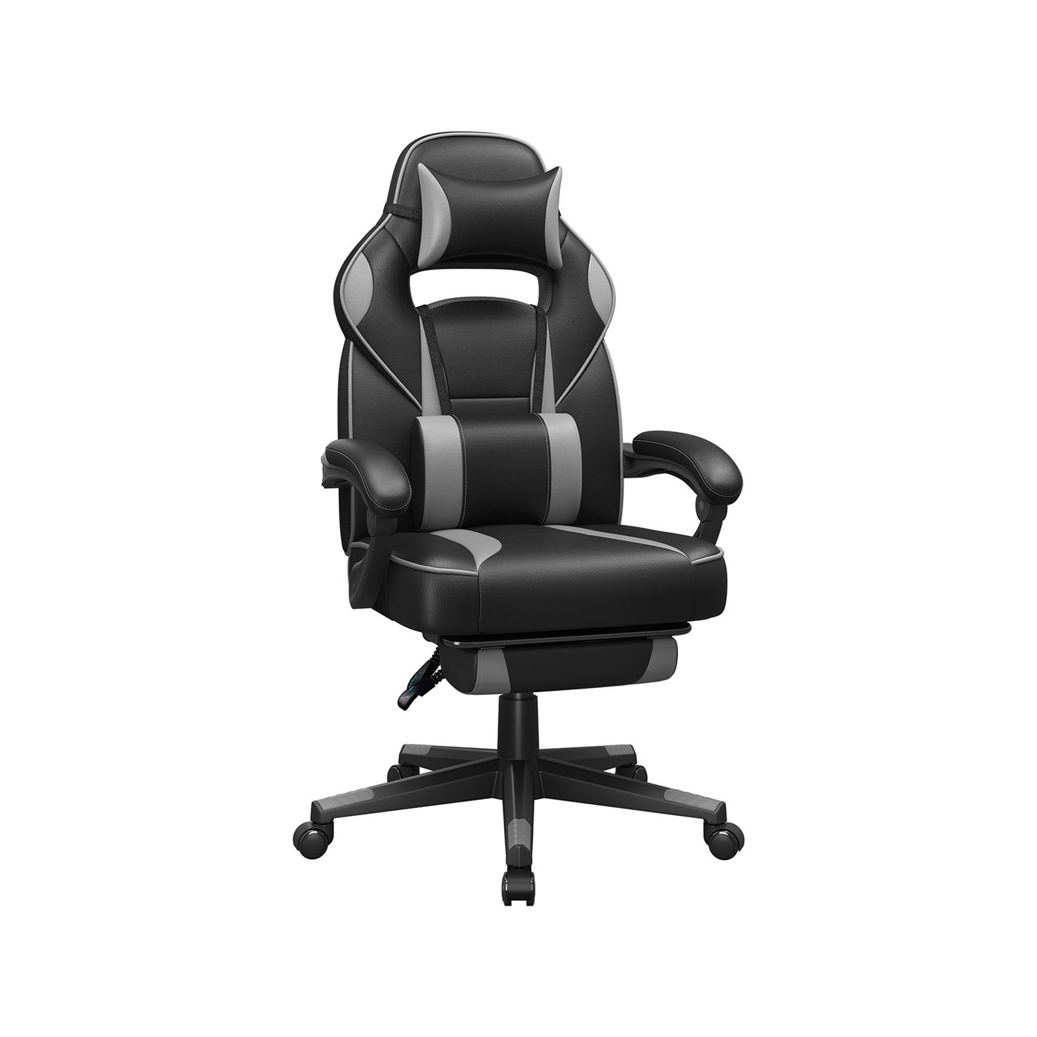 Gamingstol med fotstöd - Grå & Svart