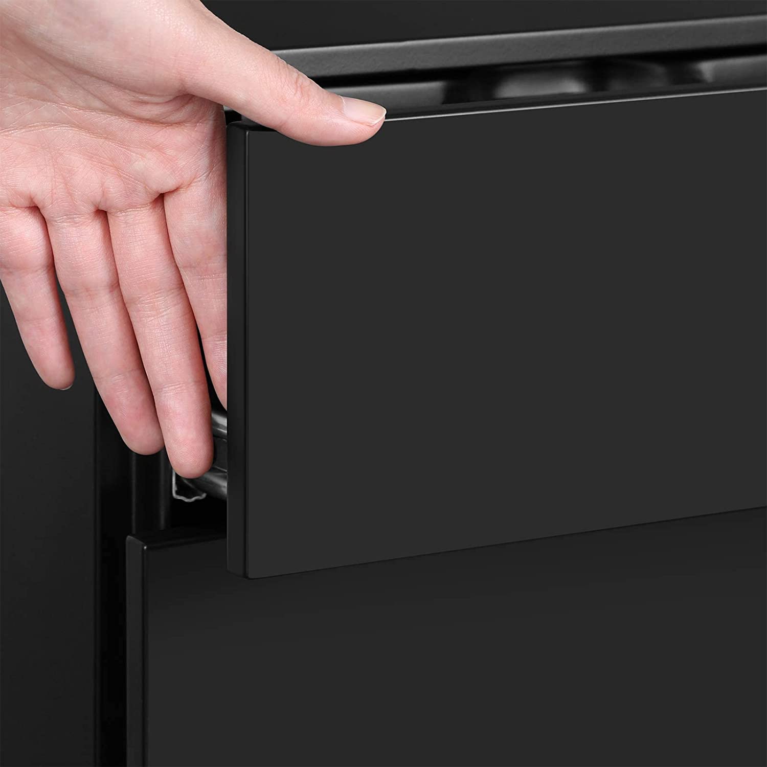 Mobilt arkivskåp med hjul och lås - Svart - Bild 5