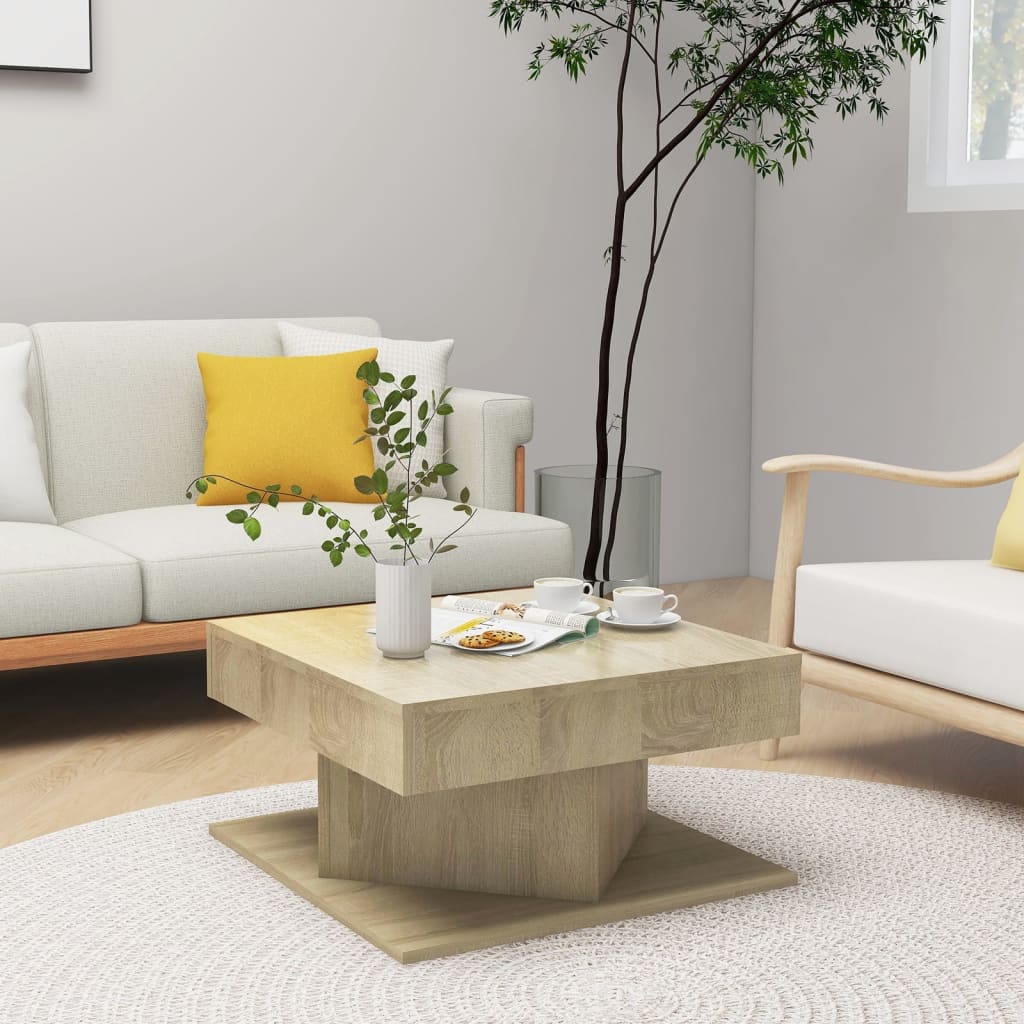 Soffbord sonoma-ek 57x57x30 cm konstruerat trä