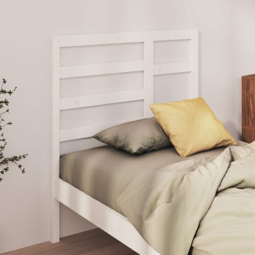 Sänggavel vit 106x4x104 cm massiv furu