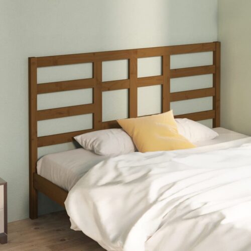 Sänggavel honungsbrun 146x4x104 cm massiv furu