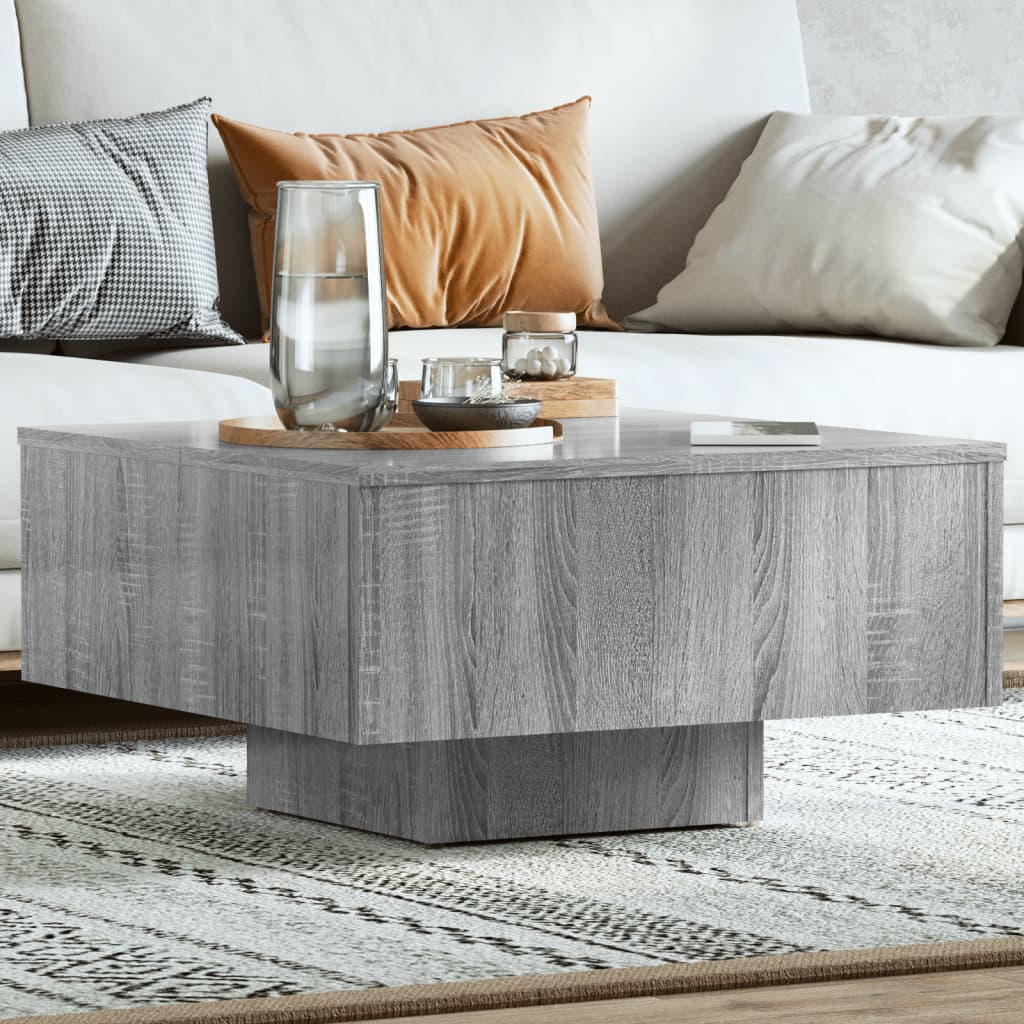 Soffbord grå sonoma-ek 60x60x31,5 cm konstruerat trä