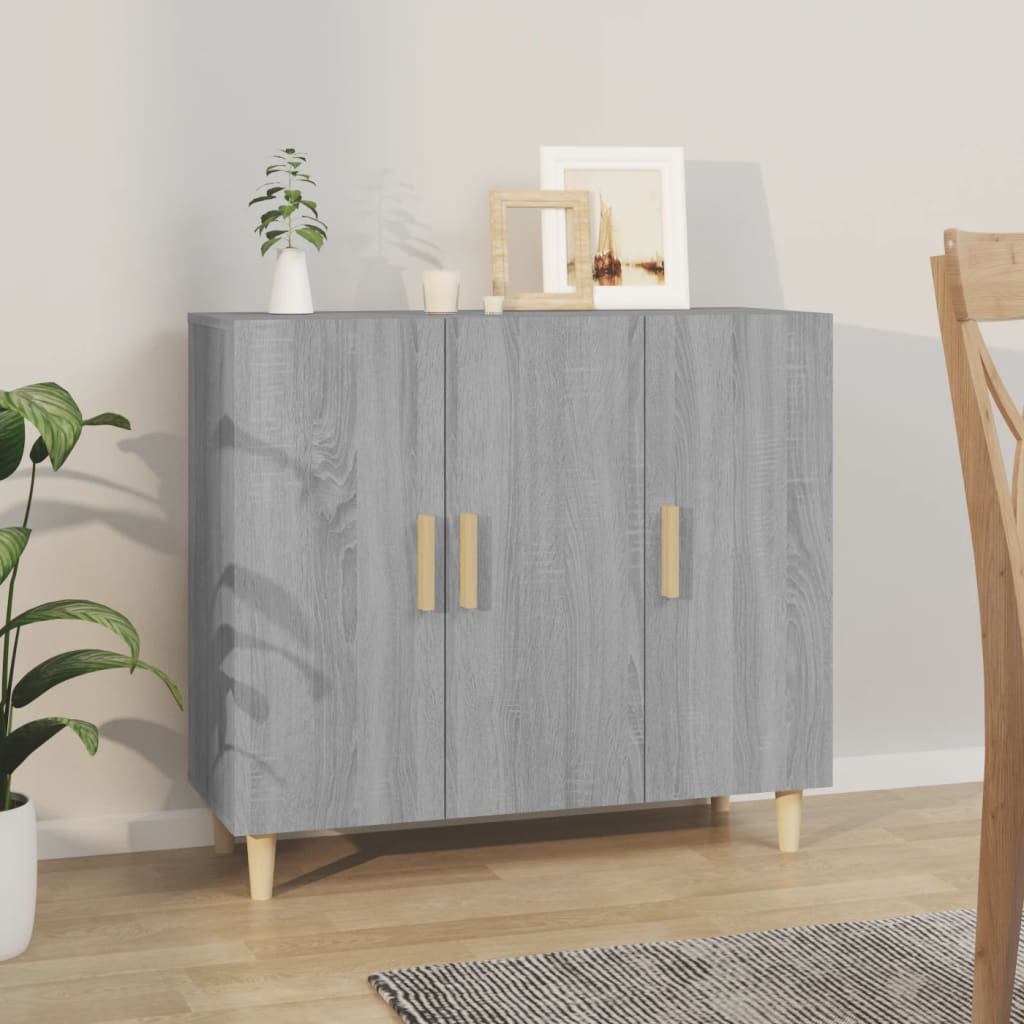 Skänk grå sonoma 90x34x80 cm konstruerat trä