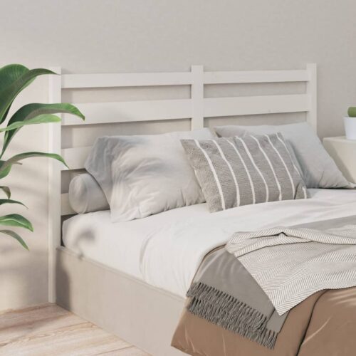 Sänggavel vit 206x4x100 cm massiv furu