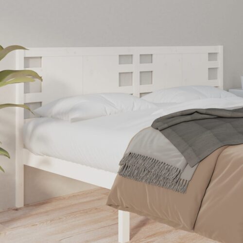 Sänggavel vit 126x4x100 cm massiv furu