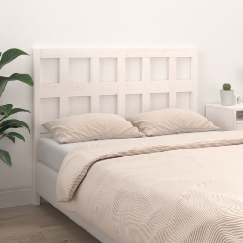Sänggavel vit 145,5x4x100 cm massiv furu