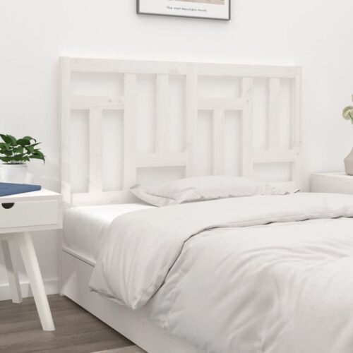 Sänggavel vit 125,5x4x100 cm massiv furu