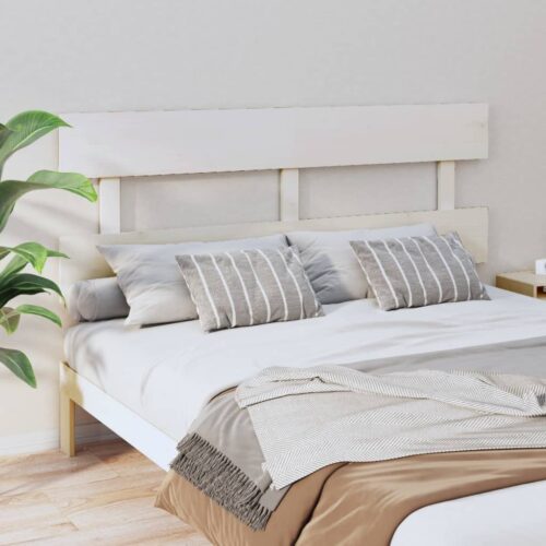 Sänggavel vit 164x3x81 cm massiv furu