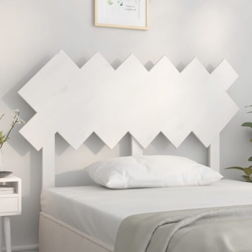 Sänggavel vit 122,5x3x80,5 cm massiv furu