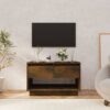 Tv-bänk rökfärgad ek 70x41x44 cm konstruerat trä