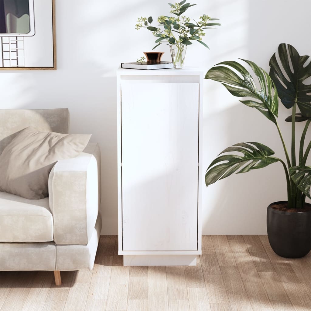 Skänk vit 31,5x34x75 cm massiv furu