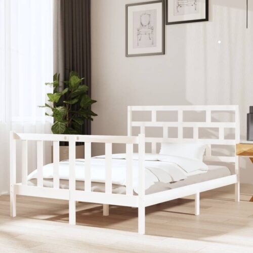 Sängram vit massiv furu 120x190 cm