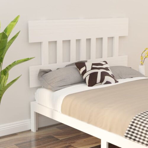 Sänggavel vit 203,5x3x81 cm massiv furu