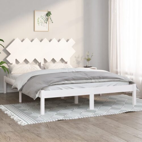 Sängram vit 140x200 cm massivt trä