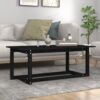 Soffbord svart 110x55x45 cm massiv furu