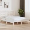 Sängram utan madrass vit 140x200 cm massiv furu
