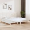 Sängram utan madrass vit 200x200 cm massiv furu