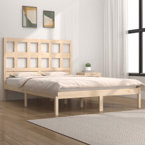 Sängram utan madrass 120x190 cm massiv furu