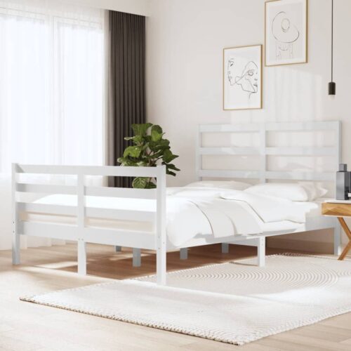 Sängram vit massiv furu 120x190 cm
