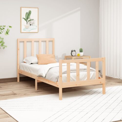 Sängram utan madrass 90x200 cm massiv furu