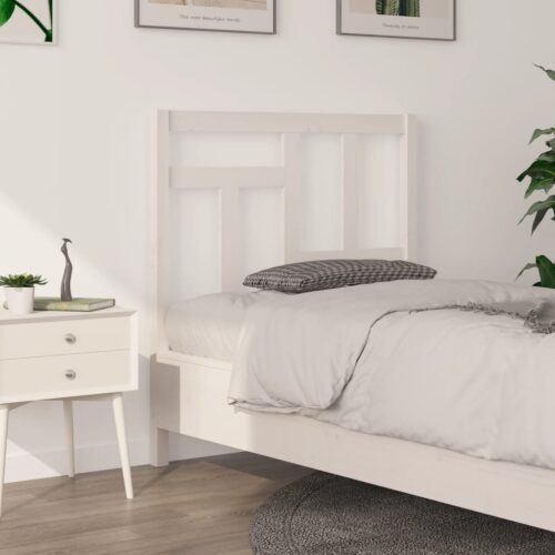 Sänggavel vit 95,5x4x100 cm massiv furu