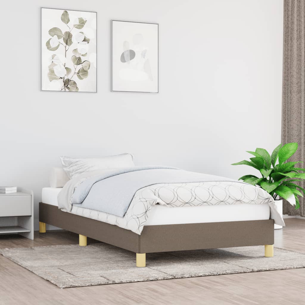 Sängram utan madrass Taupe 90x190 cm tyg