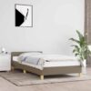Sängram med huvudgavel utan madrass taupe 90x200 cm tyg