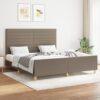 Sängram utan madrass taupe 160x200 cm tyg