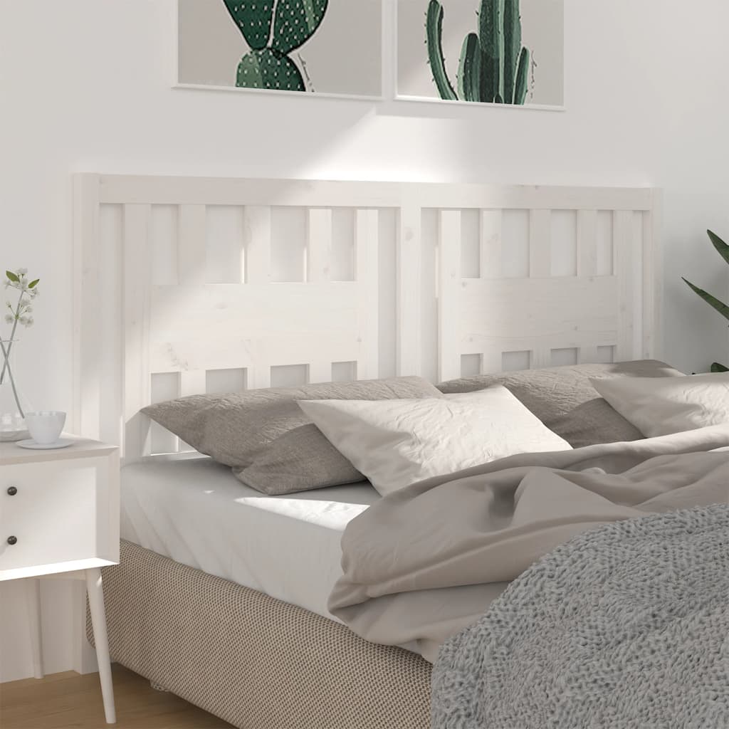 Sänggavel vit 126x4x100 cm massiv furu
