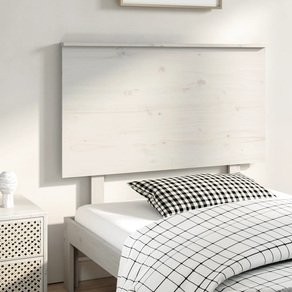 Sänggavel vit 104x6x82,5 cm massiv furu