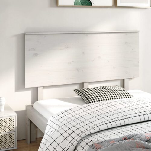 Sänggavel vit 144x6x82,5 cm massiv furu