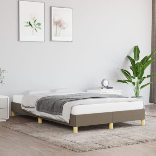 Sängram utan madrass taupe 120x200 cm tyg