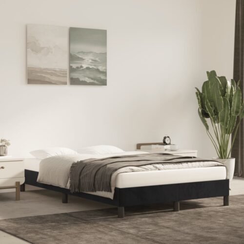 Sängram utan madrass svart 120x200 cm sammet