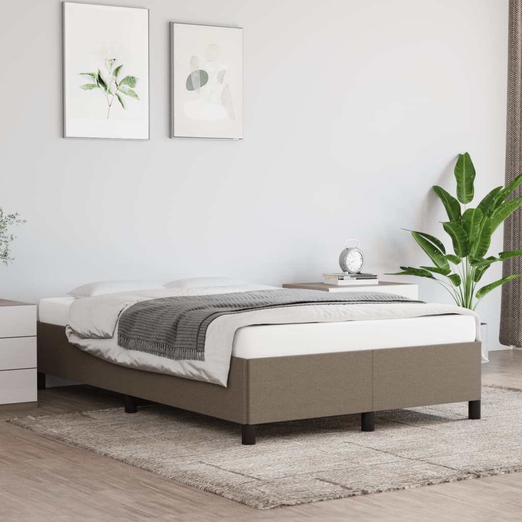Sängram utan madrass taupe 120x200 cm tyg