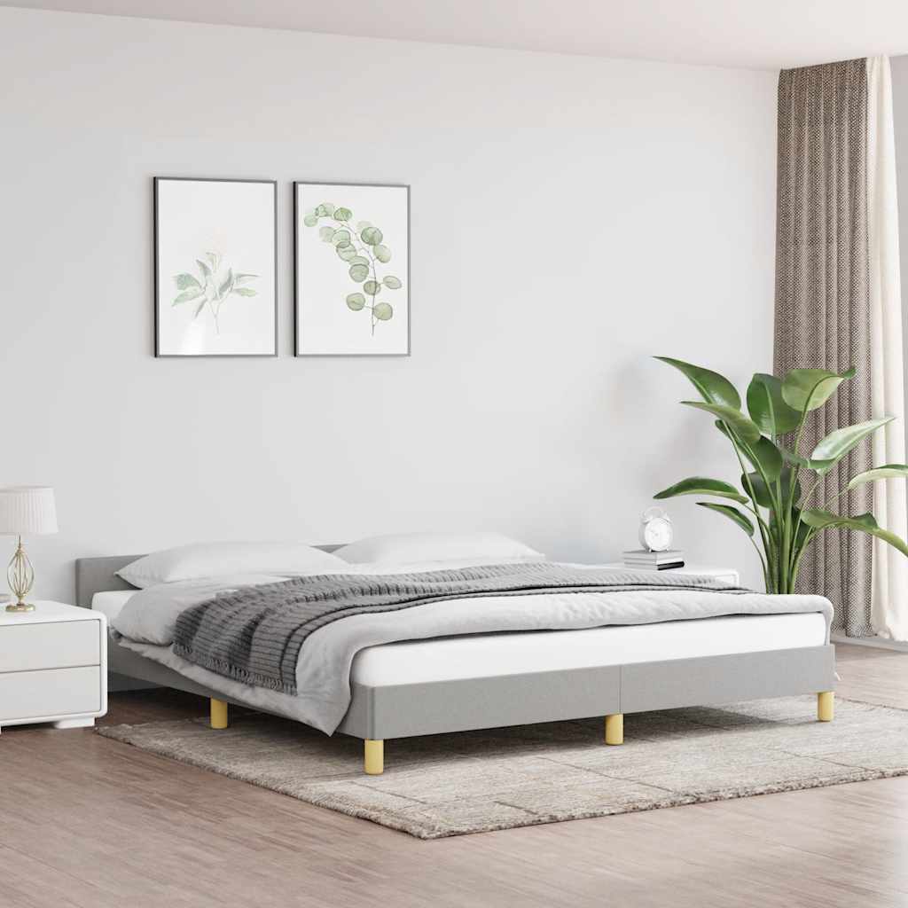Sängram utan madrass ljusgrå 160x200 cm tyg