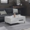 Soffbord vit 90x60x35 cm konstruerat trä