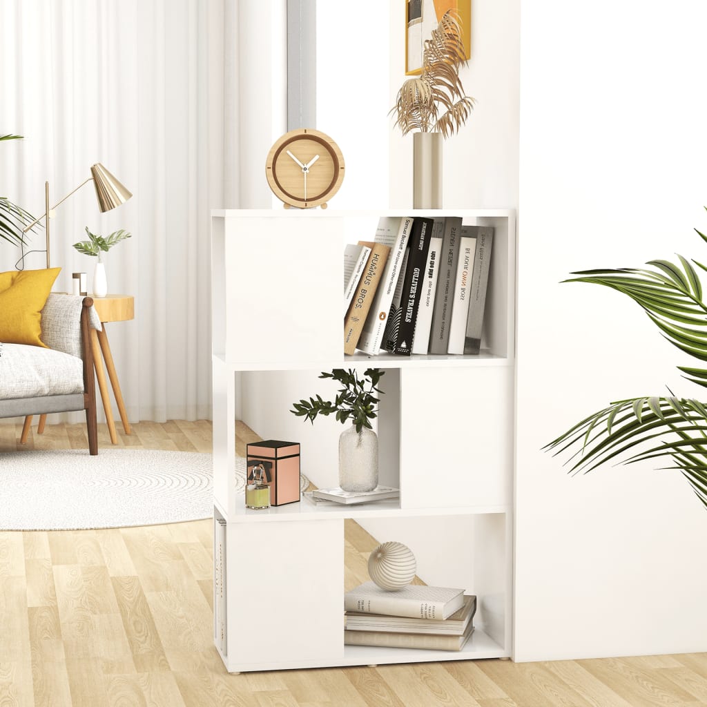 Bokhylla/Rumsavdelare vit 60x24x94 cm konstruerat trä