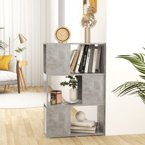 Bokhylla/Rumsavdelare betonggrå 60x24x94 cm konstruerat trä