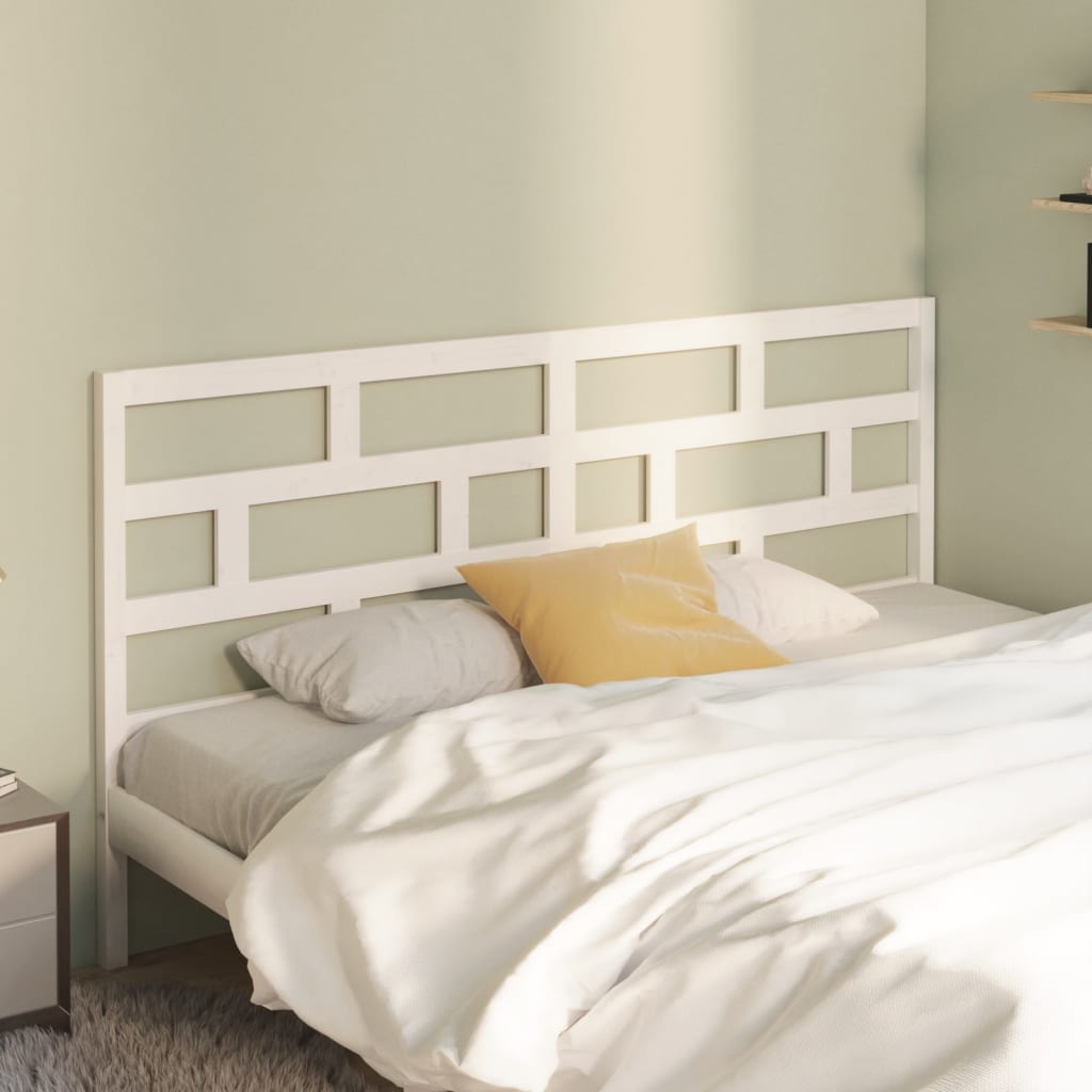 Sänggavel vit 206x4x100 cm massiv furu