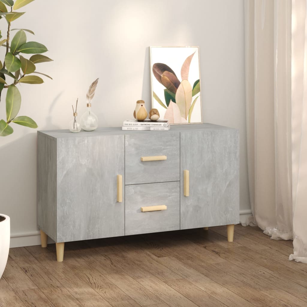 Skänk betonggrå 100x36x60 cm konstruerat trä