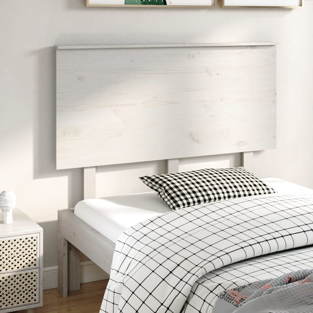 Sänggavel vit 124x6x82,5 cm massiv furu
