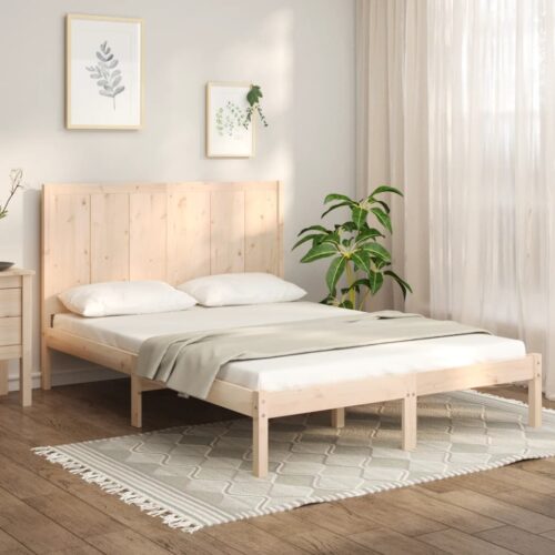Sängram utan madrass 120x190 cm massiv furu