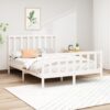 Sängram utan madrass vit 140x190 cm massiv furu