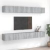Tv-bänk 8 delar grå sonoma 60x30x30 cm konstruerat trä