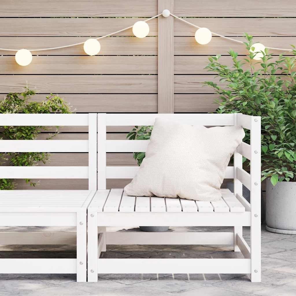 Hörnsektion till pallsoffa vit massiv furu