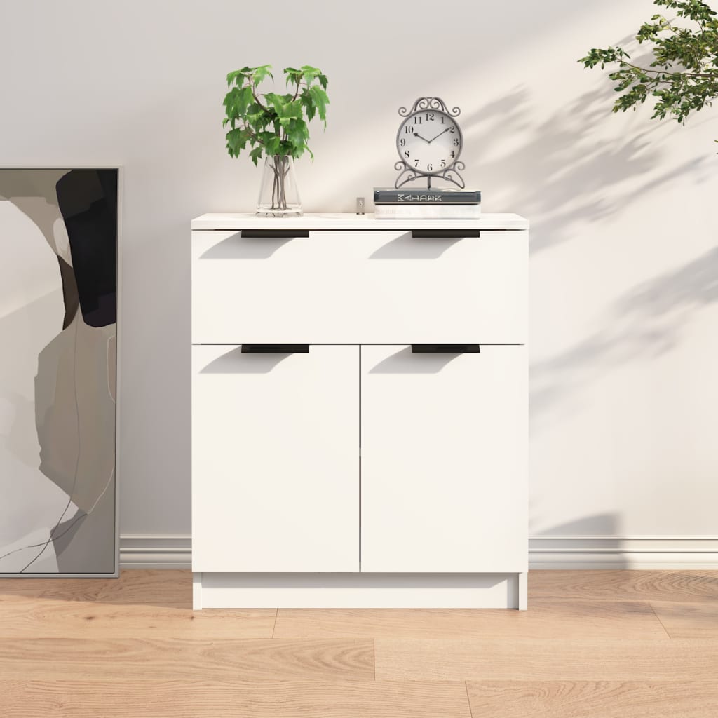 Skåp vit 60x30x70 cm konstruerat trä