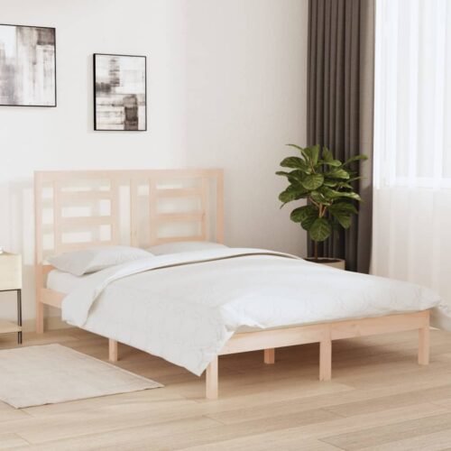 Sängram utan madrass 140x190 cm massiv furu