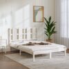 Sängram utan madrass vit 140x190 cm massiv furu
