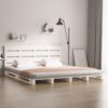 Sängram utan madrass vit 160x200 cm massiv furu