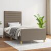 Sängram utan madrass Taupe 90x200 cm tyg